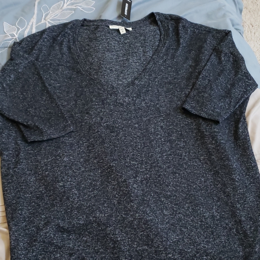 Heather charcoal gray  vneck